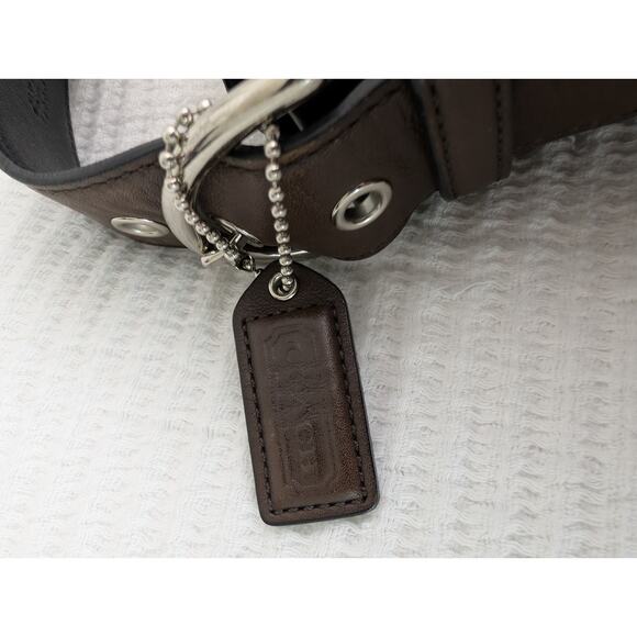 Vintage COACH Soho Leather Pocket Flap Y2K Chocolate Brown Shoulder Bag 3653 - Picture 7 of 16